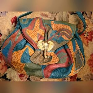 Vintage 80s Patchwork Leather Nas Bag